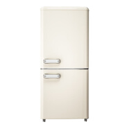 德姆勒（DEMULLER）小冰箱136L迷你復古小型雙門(mén)家用 上冷藏下冷凍兩用宿舍出租房辦公室電冰箱 存放茶葉化妝品酒柜 136升復古雙門(mén)-芝士奶白【一級能效+彩鋼箱門(mén)】