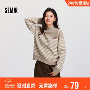 森馬（Semir）森柔|地理系列毛衣女冬季半高領(lǐng)刺繡條紋衫101724107022