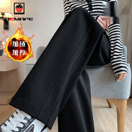 AEMAPE香蕉褲女2026春夏季新款休閑褲女高腰寬松直筒闊腿褲子 MX-12-1354_黑色 加絨 M _建議96-110斤