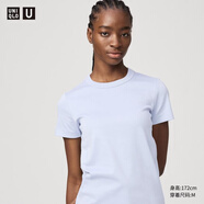 優(yōu)衣庫合作款女裝大師T圓領(lǐng)T恤短袖正肩素色白T474404 61 水藍色 L /160/88A