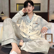俞兆林睡衣男純棉100%春秋季男士大碼套裝夏天男款全棉26年新款家居服 NSJYI-43061 （100%純棉，柔軟透氣） 3XL （建議175-195斤）
