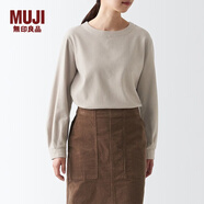 MUJI女式 法蘭絨 長(cháng)袖罩衫  T恤休閑打底衫百搭女款 BC2F6C3A 米色 S(155/80A)