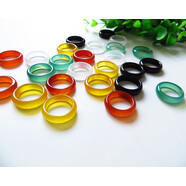 瑪瑙戒指紅玉戒子 水晶白黃黑綠瑪瑙 男女情侶款賭神指環(huán) 黑色瑪瑙戒指15-16號