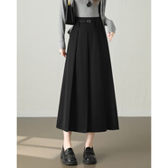 TERRE BLEUE簡(jiǎn)約休閑半身裙女2026春秋通勤高腰時(shí)尚氣質(zhì)百搭顯瘦A字收褶半裙