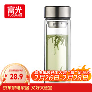 富光雙層玻璃杯大容量帶茶隔水杯高硼硅泡茶杯子商務(wù)男士辦公杯