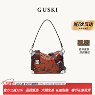 GUSKI法國奢侈品牌2026年甄選植鞣皮單肩斜挎女包生日女神節婦女節禮物 斑點(diǎn)棕【Spotted Brown】 送女友送老婆送媽媽紀念日禮物