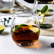 INSCRIPTION日式金邊玻璃杯威士忌酒杯洋酒杯透明果汁飲料杯家用水杯 透明蛋形杯·矮款(340ml)