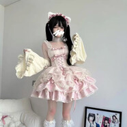 洛麗塔JSK甜辣純欲溫柔芭蕾風(fēng)生日l(shuí)olita連衣裙可愛(ài)二次元cos服 薔薇執事裙子脖套頭飾手袖 普通飛機盒 XS  都有普通飛機盒