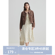 獨束大碼女裝法式甜美V領(lǐng)碎花連衣裙女春裝新款微胖mm顯瘦茶歇裙 杏底繁花 XL (尺碼：3)