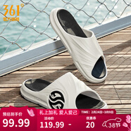 361°拖鞋男女AG運動(dòng)涼鞋軟彈耐磨居家防滑運動(dòng)拖鞋涉水情侶拖鞋沙灘鞋 羽毛白/烏黑色【男】 42