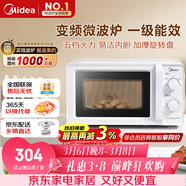 美的（Midea）變頻家用微波爐? 經(jīng)典雙旋鈕 360°轉盤(pán)加熱? 智能解凍 五檔火力18L容量213B升級款（M13J）