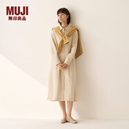 MUJI 女式 木棉混燈芯絨長(cháng)袖連衣裙女裝裙子長(cháng)裙連身裙冬季襯衫裙 象牙色 L  （165/88A）