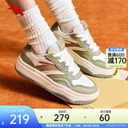 安踏街頑2丨王一博同款板鞋春季情侶厚底百搭潮流休閑運動(dòng)鞋板鞋 【女款】象牙白/漂洗綠-8 37.5