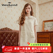 卓雅周末（JORYA weekend）24夏季新優(yōu)雅重工亮片減齡娃娃領(lǐng)繡花A字連衣裙EJWEBF13 米白 S