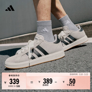 adidas「面包鞋」GRAND COURT BASE 00s休閑低幫板鞋男女阿迪達斯 奇跡礬土棕/黑色/漢玉白   41