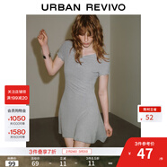 UR夏季新款女裝休閑簡(jiǎn)約紐扣木耳邊短袖連衣裙UWB750003 淺灰 XS