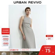 UR2025春季新款女裝休閑撞色條紋修身無(wú)袖連衣裙UWM750029 黑色條紋 XS