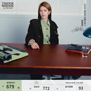 Teenie Weenie【趙露思同款】小熊女裝冬款綿羊毛針織開(kāi)衫毛衣外套 薄荷色 S