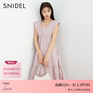 SNIDEL春夏款甜美方領(lǐng)露背高腰荷葉邊公主連衣裙SWFO232255 粉色 均碼 （F）