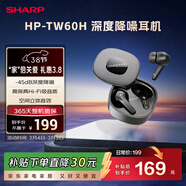 SHARP夏普真無(wú)線(xiàn)藍牙耳機 新款頂配降噪深度ANC主動(dòng)降噪入耳式藍牙耳機  黑色HP-TW60H-BK