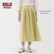 MUJI女式 漢麻棉輕便長(cháng)裙 長(cháng)半身裙女裙子 25年夏季女裝 BE1VBC5S 黃色 S （155/62A）