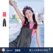 詩(shī)凡黎（‘S EIFINI）【明星同款】甜酷背帶褲2024夏新款女小眾獨特顯瘦百搭褲子女 玫紅（針織衫） S 155/80A