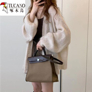 啄木鳥(niǎo)（TUCANO）加大尺碼燈籠袖開(kāi)衫毛衣外套女春秋薄款寬松百搭外穿顯瘦胖m妹針 杏色今年流行的輕奢品牌 M 80-100斤