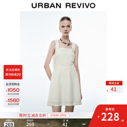 UR2025春季新款女裝休閑甜美風(fēng)鏤空短款連衣裙UYY750049 米白 S