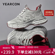 意爾康男鞋運動(dòng)休閑鞋男士厚底增高老爹鞋 96437W 灰色44