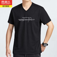 南極人夏季新男士港式簡(jiǎn)約短袖t恤V領(lǐng)純.棉時(shí)髦寬松上衣半袖t恤 V領(lǐng)短袖/SP黑色 V領(lǐng)短袖/SP黑色 M