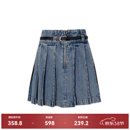 Pure:Moment:休閑牛仔藍半身裙商場(chǎng)同款春夏裝4E7241241 藍色 M