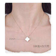 四葉草項鏈禮物吊墜手鏈平安扣耳釘黃金耳釘黃金掛件首飾裝飾銀飾 紅色 16mm