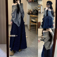 UR H2026ur新款ur秋裝搭配一整套入秋季穿搭小香風(fēng)感巨好看的毛衣半身 【兩件套】灰色毛衣+裙子  【美拉德穿搭一整套/秋 S 【秋裝搭配一整套/感/秋裝女2025年新款