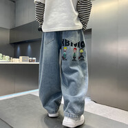 THINKPIRE兒童牛仔褲男童褲子春秋裝2026款中大童9-14歲男孩休閑長(cháng)褲直筒褲 藍色春秋款 150 碼建議身高145CM