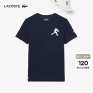 LACOSTE法國鱷魚(yú)男裝26春季新款德約科維奇T恤帽子套裝|TH1044 525/藏青/藏青條紋/白色 M 4