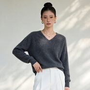 MUSLEY QUEENV領(lǐng)26春新款羊毛衫女無(wú)縫羊絨羊毛拉絨百搭秋冬毛衣 天幕灰 均碼