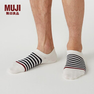 MUJI MUJI 男式 合腳直角 運動(dòng)船襪 F9SA005 海軍藍X橫條 25-27cm/40-44碼