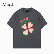 MARDI MOUNTAIN【官方授權】 韓國2026夏新款黑白純棉短袖女t恤 霧灰色 XL 140-160斤