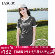 LAGOGO美式復古純欲收腰連衣裙女拉谷谷2025年夏季新款開(kāi)衩裙子 深灰色 M