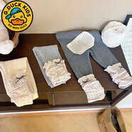 G.duck小黃鴨女童秋冬裝打底褲新款2025波點(diǎn)堆堆褲一體加絨彈力寶寶保暖 淺灰色 春秋款不加絨 73 可開(kāi)襠