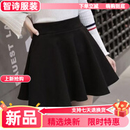 美安嘉無(wú)安全褲半身裙沒(méi)內襯日系方便蓬蓬裙百搭學(xué)院風(fēng)矮個(gè)子超火顯腿長(cháng) 黑色有安全褲 M