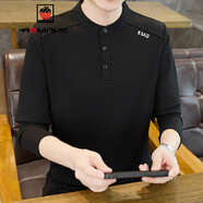 AEMAPE復古亨利領(lǐng)短袖t恤男2025新款棉質(zhì)中山風(fēng)半袖上衣夏季立領(lǐng)體恤衫 1551黑色 M