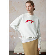 圓領(lǐng)寬松顯瘦短款上衣廓形多色空氣感套頭刺繡輕生活衛衣女 現貨 L L