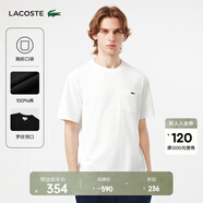 LACOSTE法國鱷魚(yú)男女同款25秋冬新款純色百搭舒適短袖T恤|TH2827 001/白色 L 5