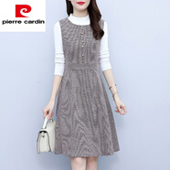 皮爾卡丹（pierre cardin）千鳥(niǎo)格毛呢背心連衣裙修身顯瘦打底毛衣兩裝女秋冬季新款20252025 850白色毛衣+咖啡色背心裙 S 90斤以?xún)?
                                         title=