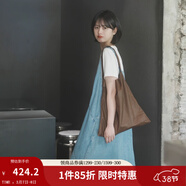 茵曼（INMAN）天絲涼感漢麻抗菌牛仔連衣裙兩件套裝2026夏女裝休閑背帶長(cháng)裙子 牛仔藍 XL