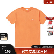 Champion冠軍棉T恤男夏季美式復古運動(dòng)情侶圓領(lǐng)簡(jiǎn)約多巴胺穿搭短袖上衣女 橘色 XL
