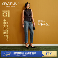 simple pieces【經(jīng)典色法棍褲】 春秋款SPS牛仔褲女小個(gè)子九分直筒褲 復古藍/身高:153-164(現貨) 3XL 98-100（125-135斤）