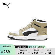 彪馬（PUMA）經(jīng)典復古小白鞋板鞋男女新款冬休閑鞋REBOUND 369573 橡樹(shù)棕-黑色-白-50 43