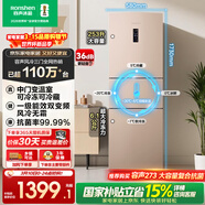 容聲253L三開(kāi)門(mén)小冰箱小戶(hù)型超薄一級能效風(fēng)冷無(wú)霜變頻節能家用以舊換新璀璨金BCD-253WD16NPA國家補貼